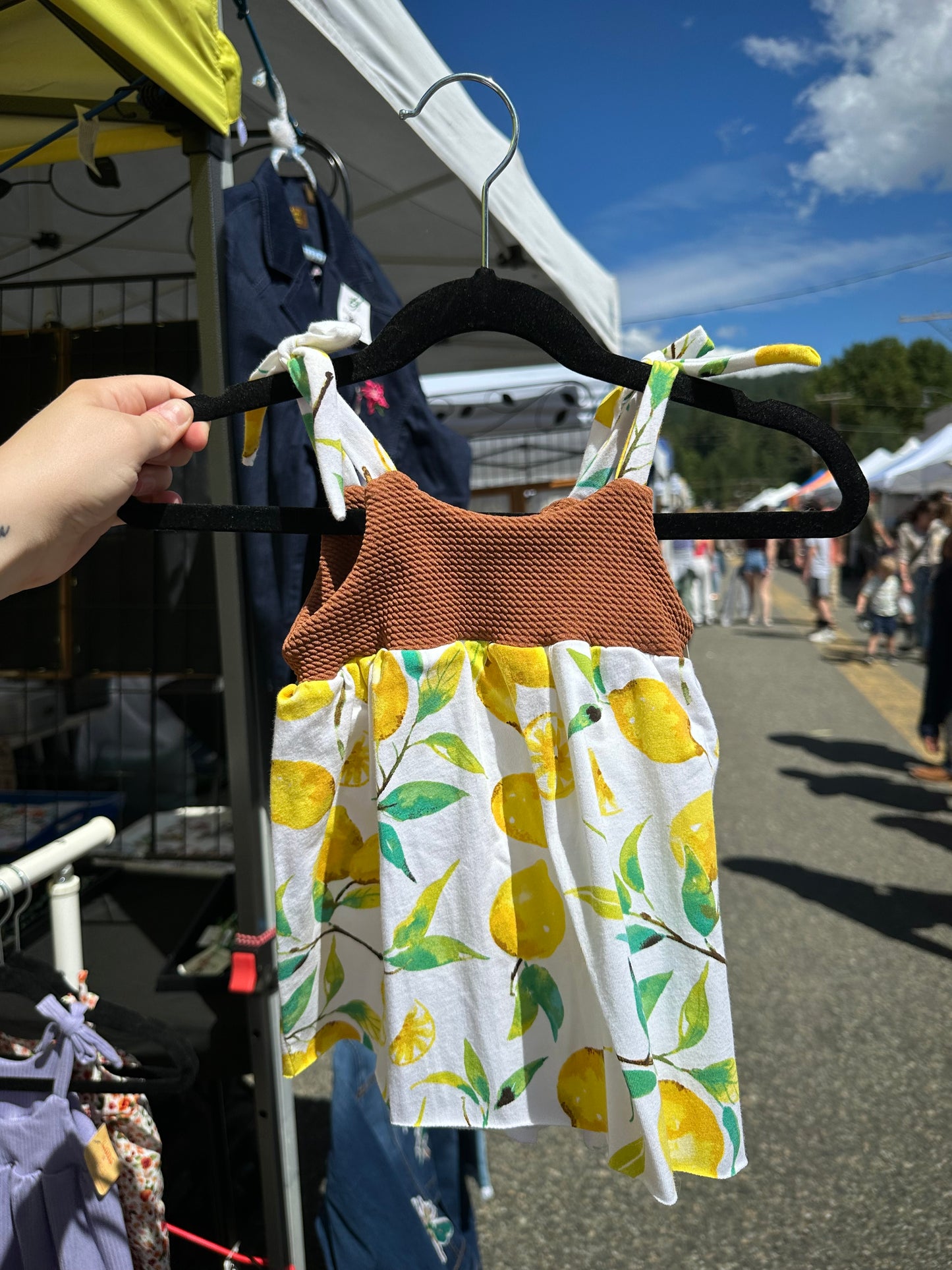 0-3m Lemons Tank Dress