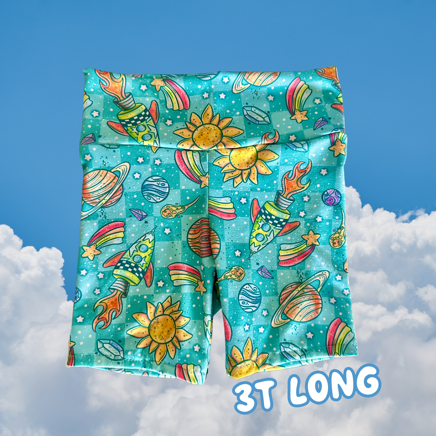 3T Long Space Biker Shorts