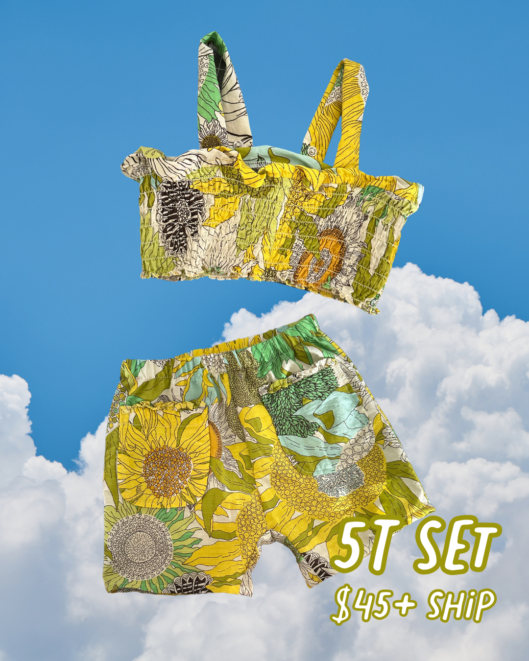 5T Vintage Upcycle Shorts + Tank Set