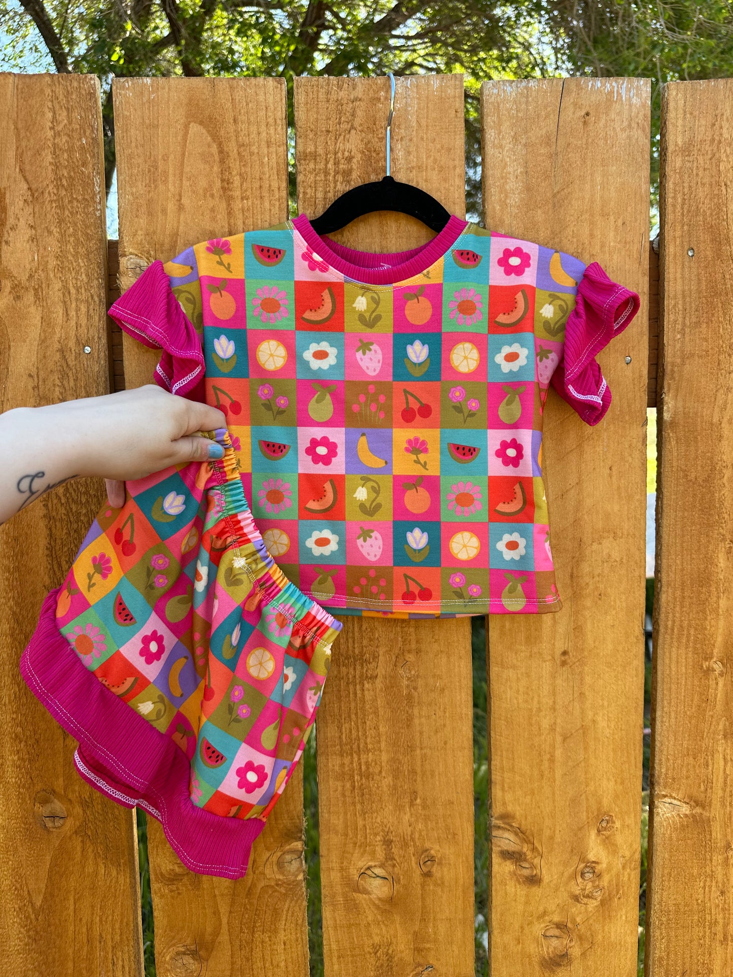 2T Crop Tee + Ruffle Skirt