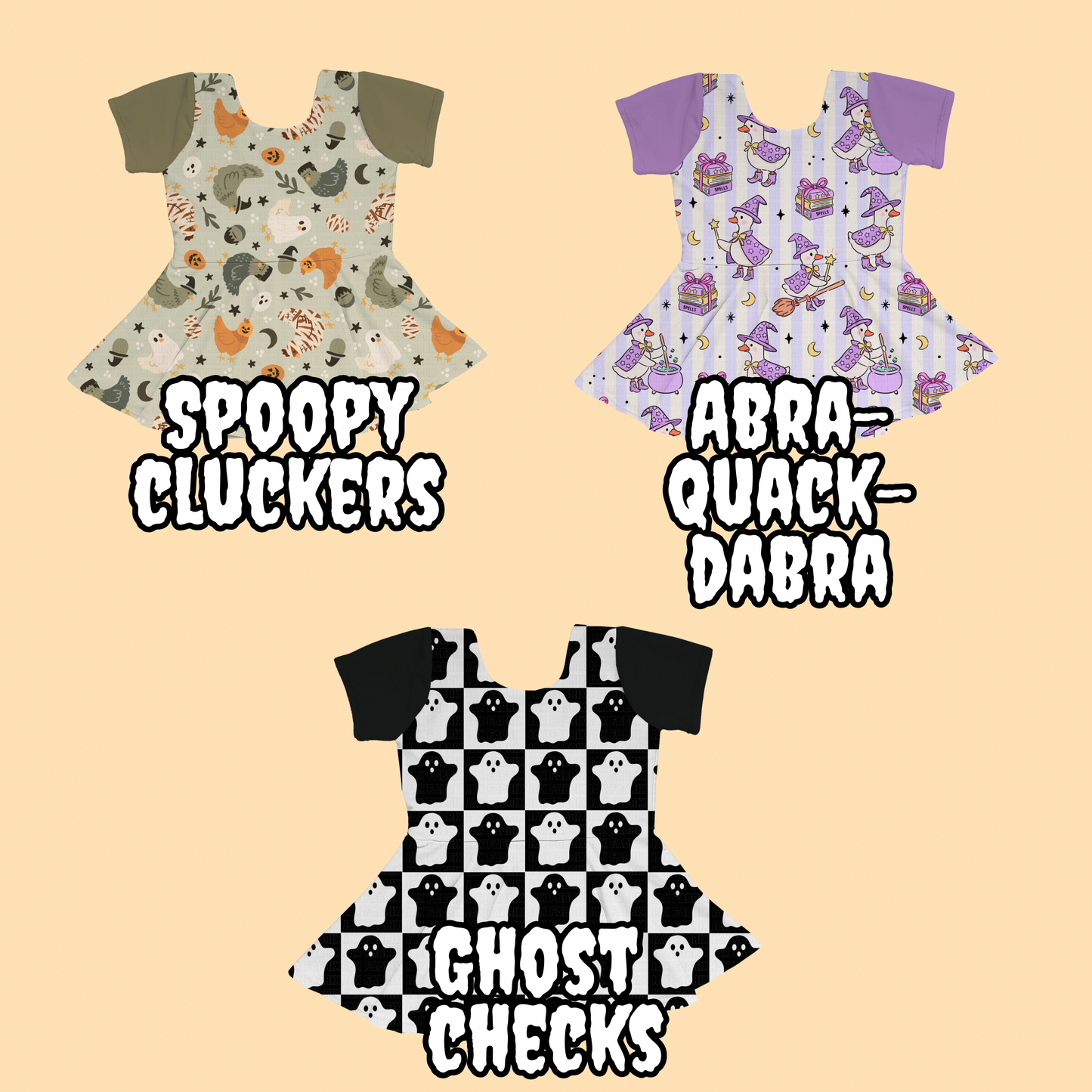 HALLOWEEN - Peplum + Biker Shorts Set