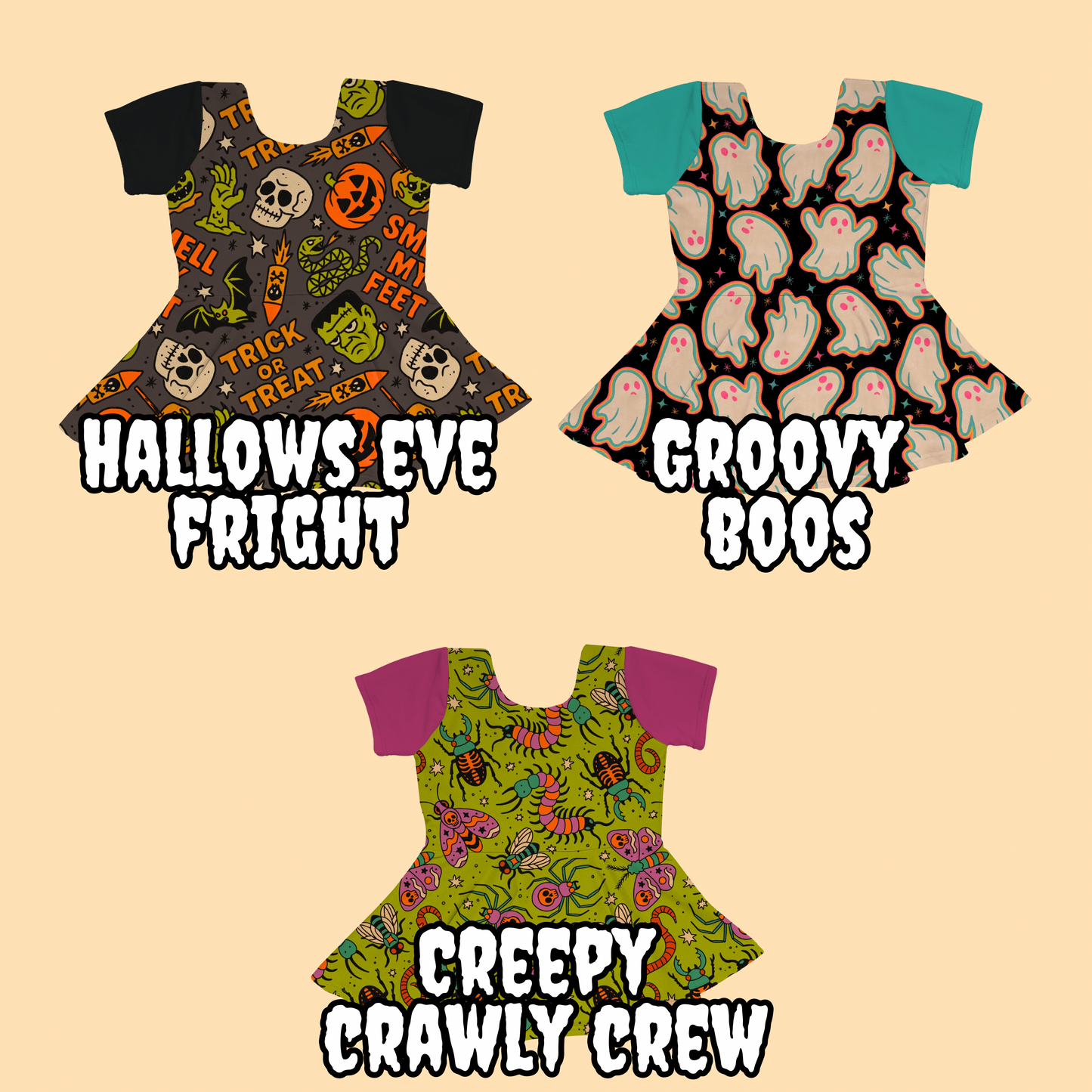 HALLOWEEN - Peplum + Biker Shorts Set