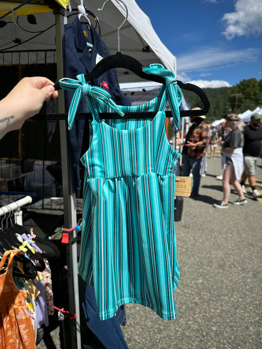 12-18m Blue Western Stripe Tank Dress