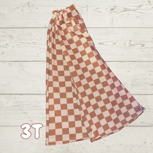 3T Cozy Check Wide Leg Pants