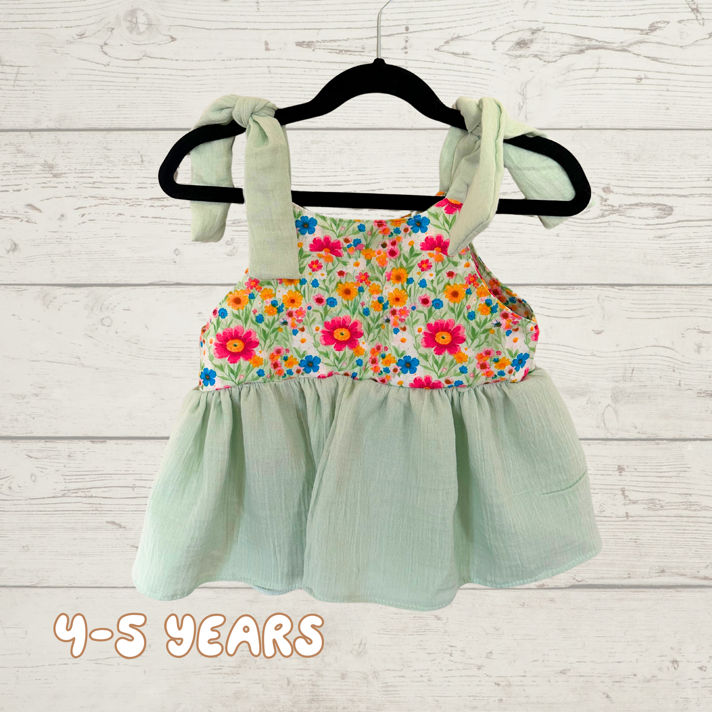 4-5 Years Linen Tie Tank