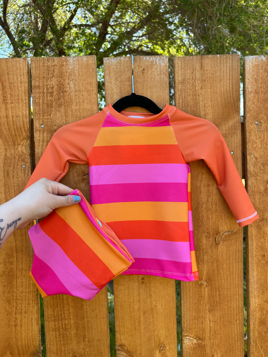 12-18m Stripe Rashguard and Bottoms
