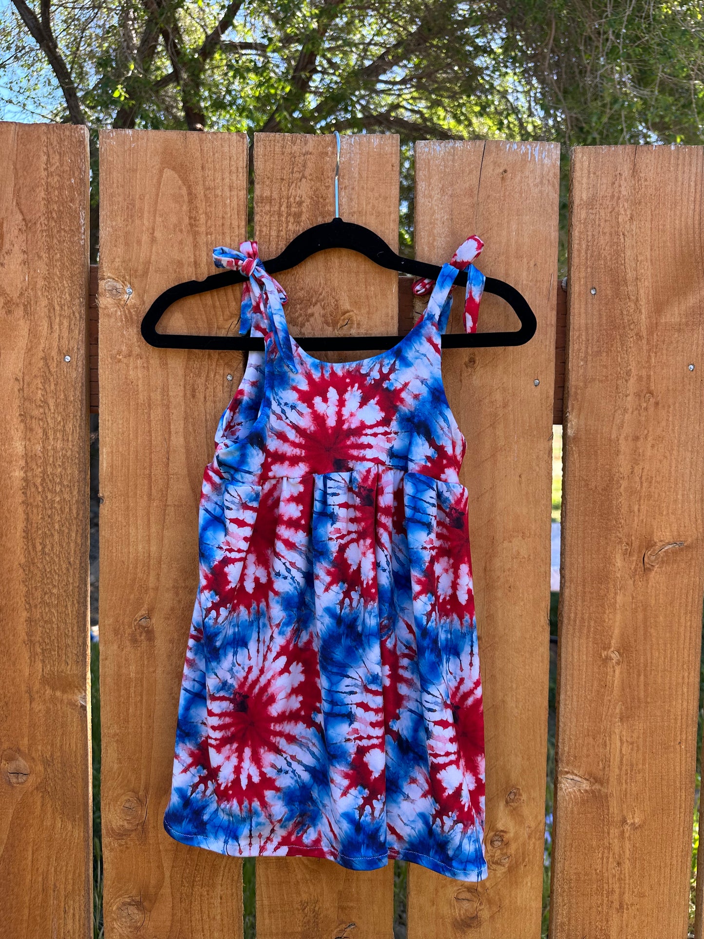 2/3T Red White + Blue Tank Tie Dress