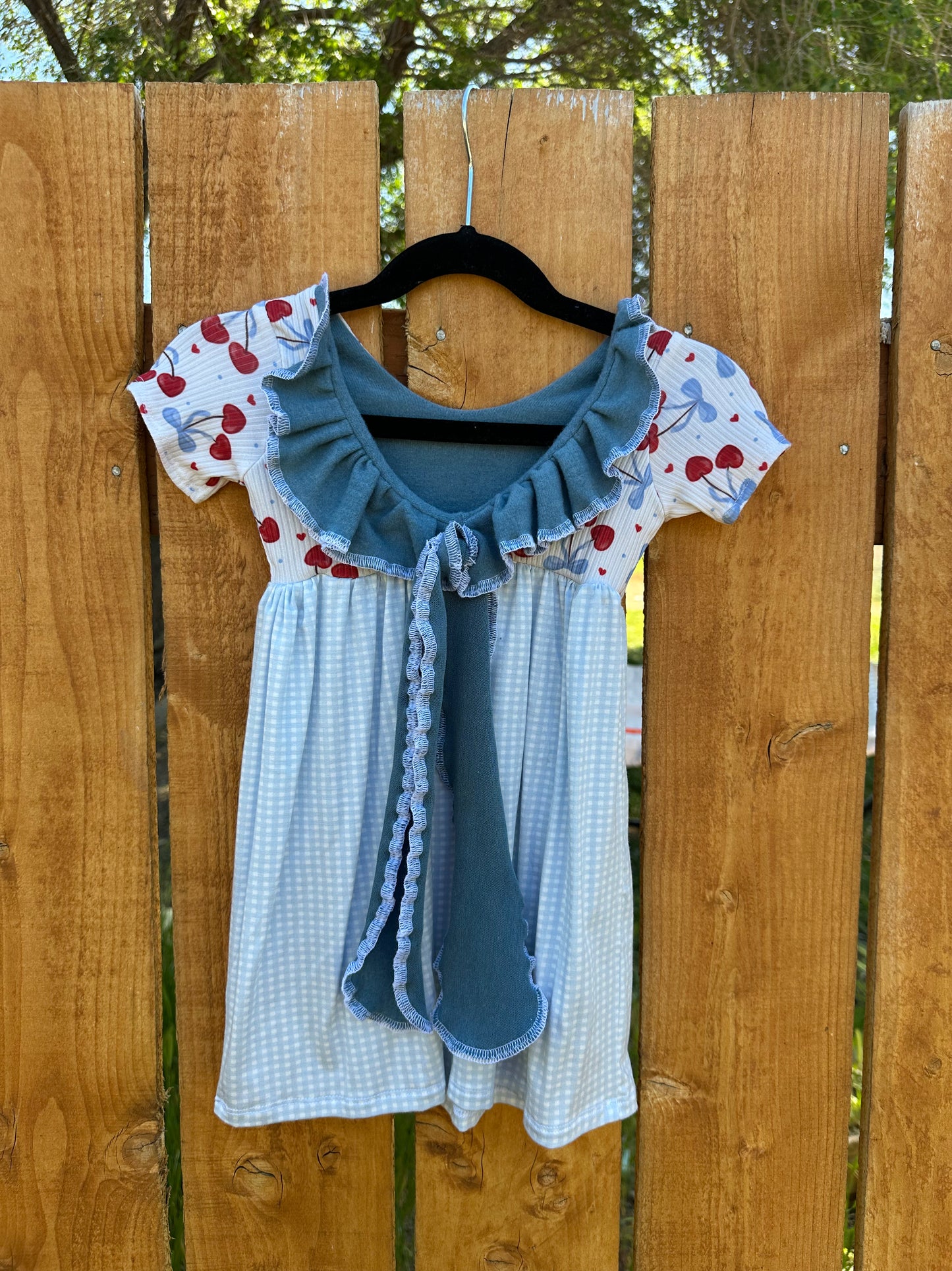2T Cherry Ruffle Back Dress
