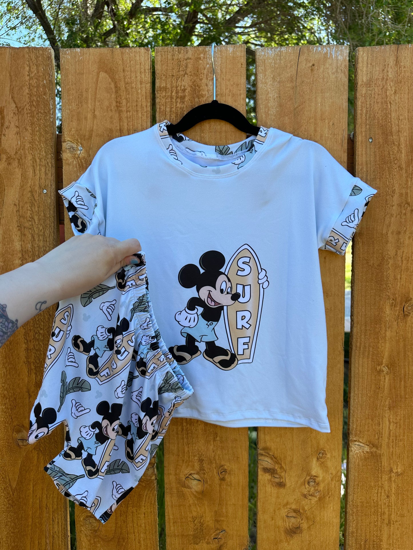 4T Mouse Surf Tee + Shorts
